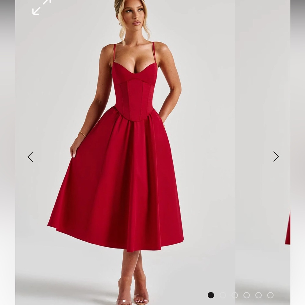 Mariella Midi Dress with Sweetheart Neckline